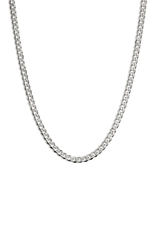 vintage-inspired necklaces for women-Bold Curb Chain in Silver