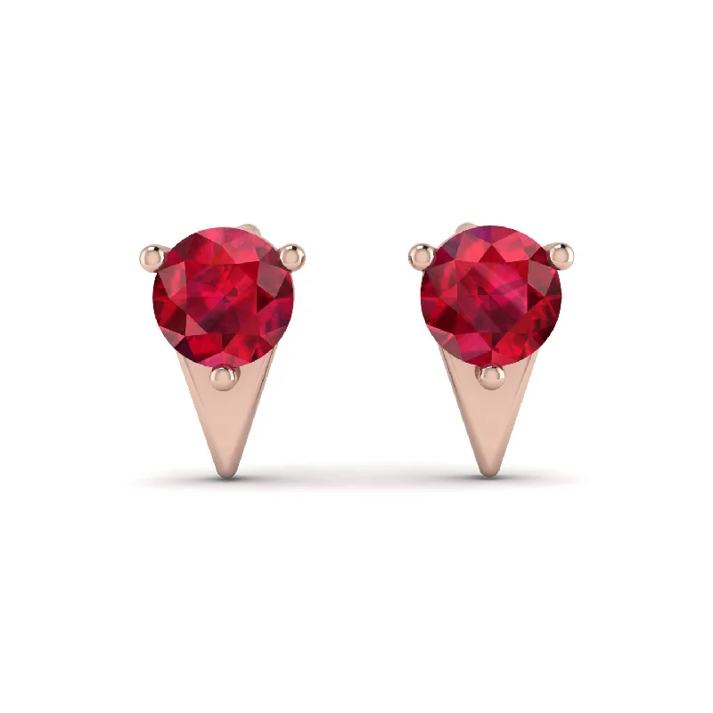 playful earrings for women-Triangle Ruby Earrings - Aisha No. 11