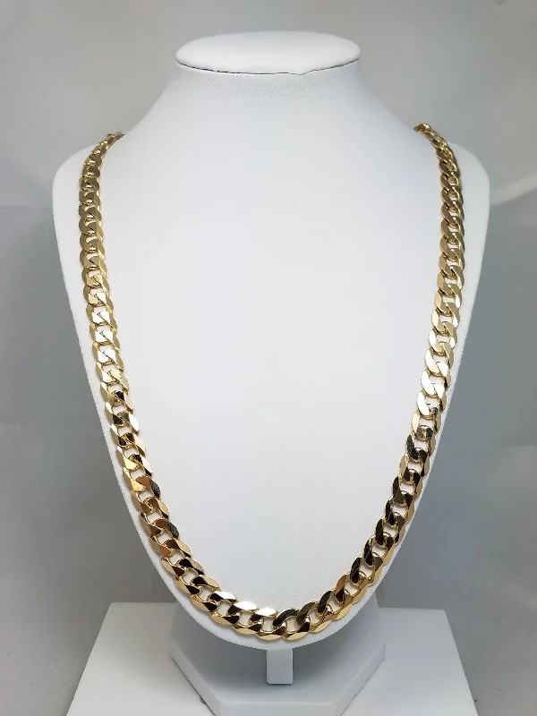 statement necklaces for women-Legendary 26" Solid 14k Yellow Gold Cuban/Curb Link Chain