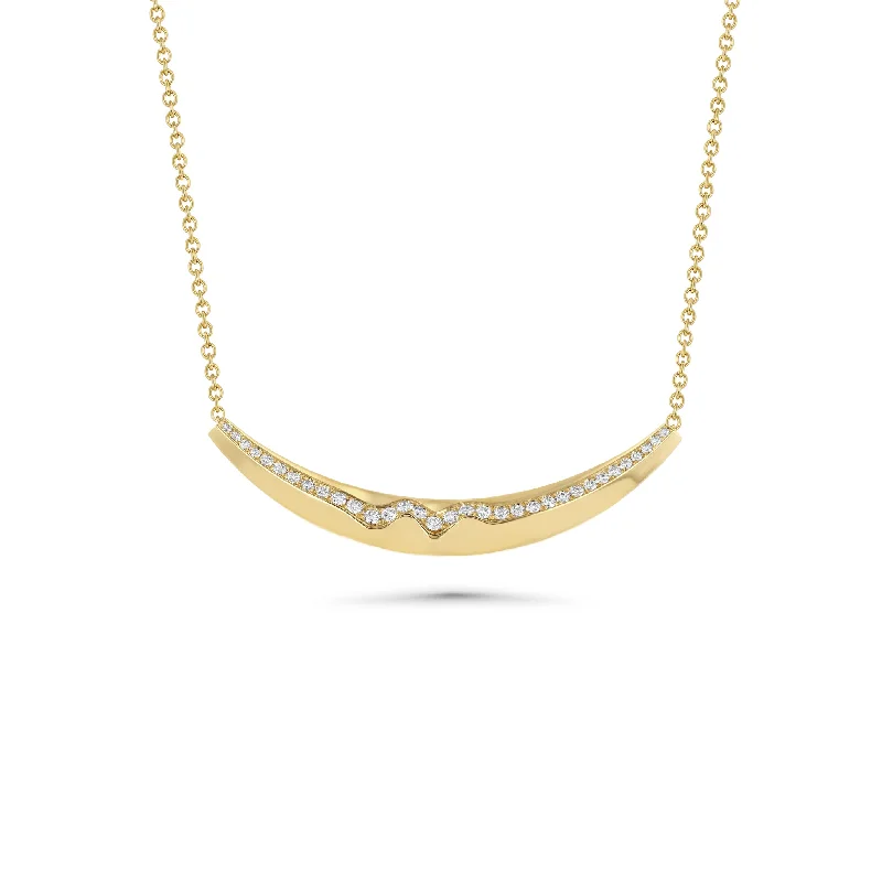 boho chic necklaces for women-Liquid Gold Slider with Pave