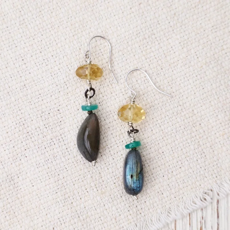 unique earrings for women-Labradorite Mix Earrings