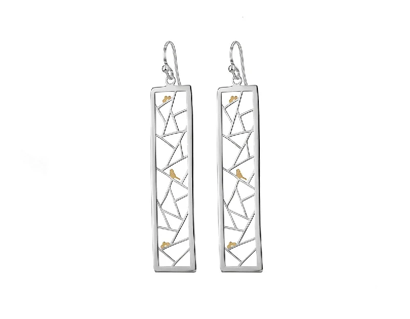 sparkly earrings for women-Birds Kirigami Earring