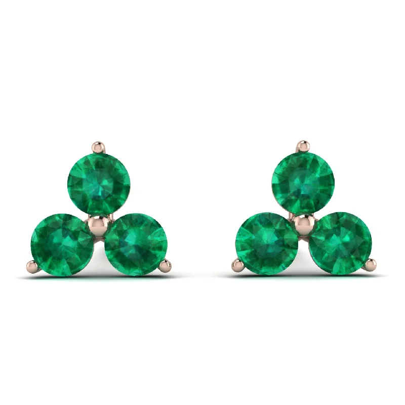 fashion earrings for women-Minimalist Emerald Stud Earrings - Jillian No. 5