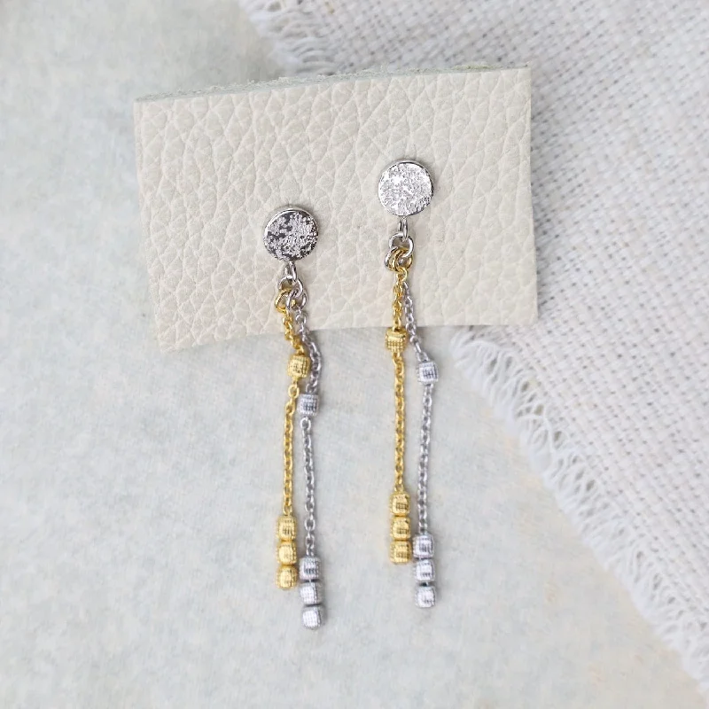 big earrings for women-Sterling Silver & Yellow Gold Plated Dani Earrings