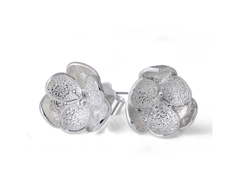 heart earrings for women-Vintage Flower Stud