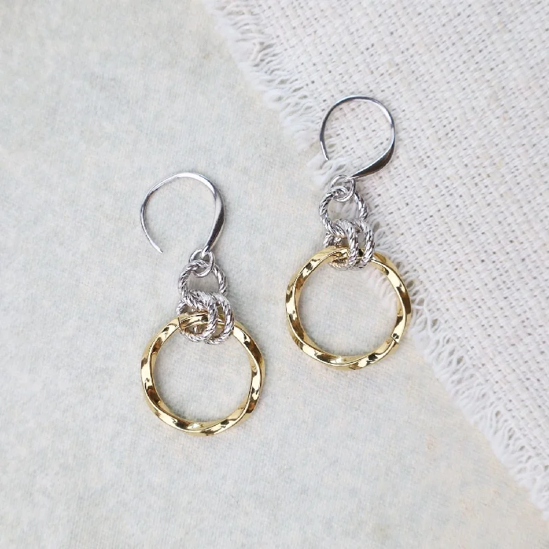 statement hoop earrings for women-Sterling Silver & Yellow Gold Plated Kapua Earrings