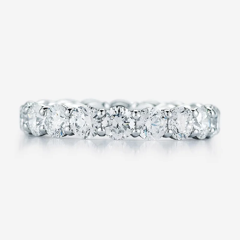 engagement rings with side diamonds for women-Round Diamond Eternity Band