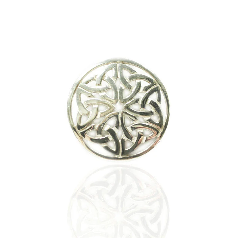 antique gold brooches for women-Celtic Endless Knotwork Brooch In Silver