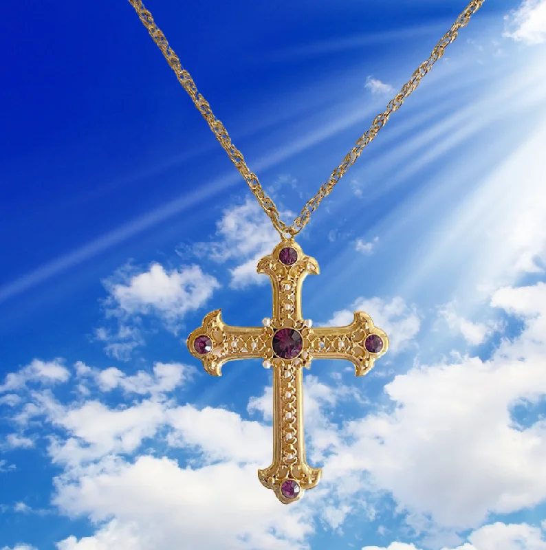 chunky necklaces for women-Gold Cross