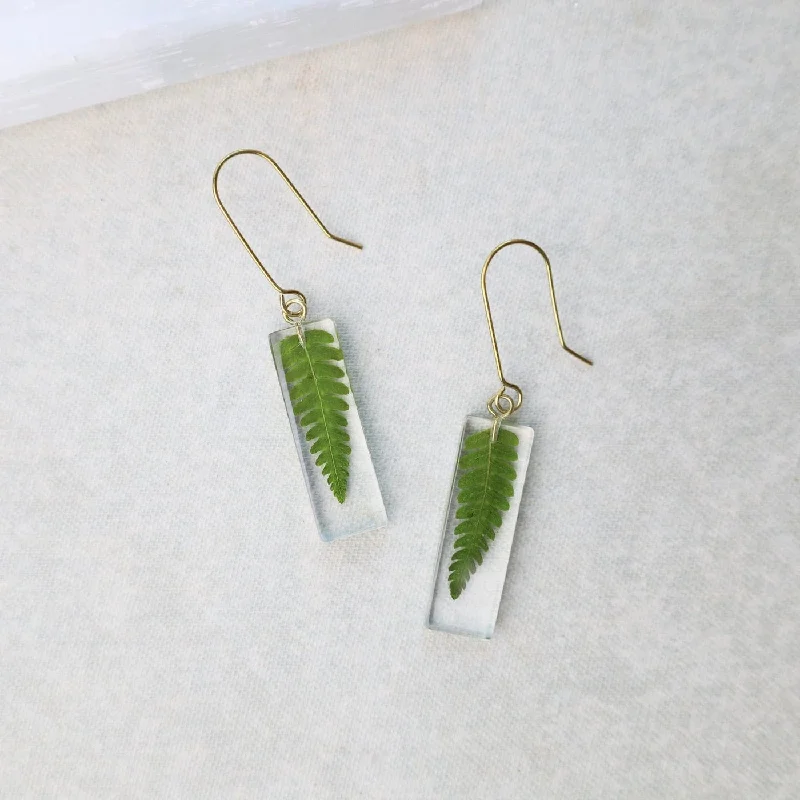 diamond drop earrings for women-Botanical Fern Earrings