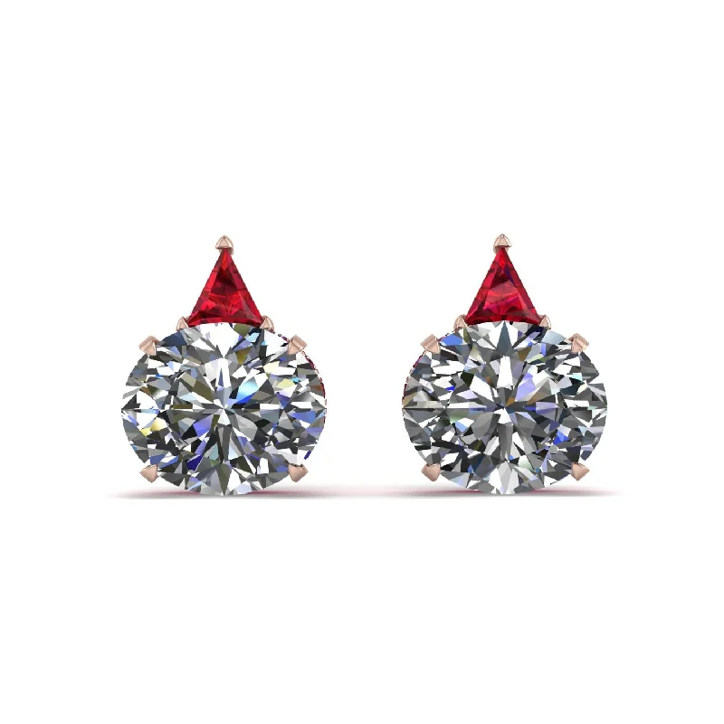 art deco earrings for women-Hidden Halo Diamond Earrings - Rosalie No. 47