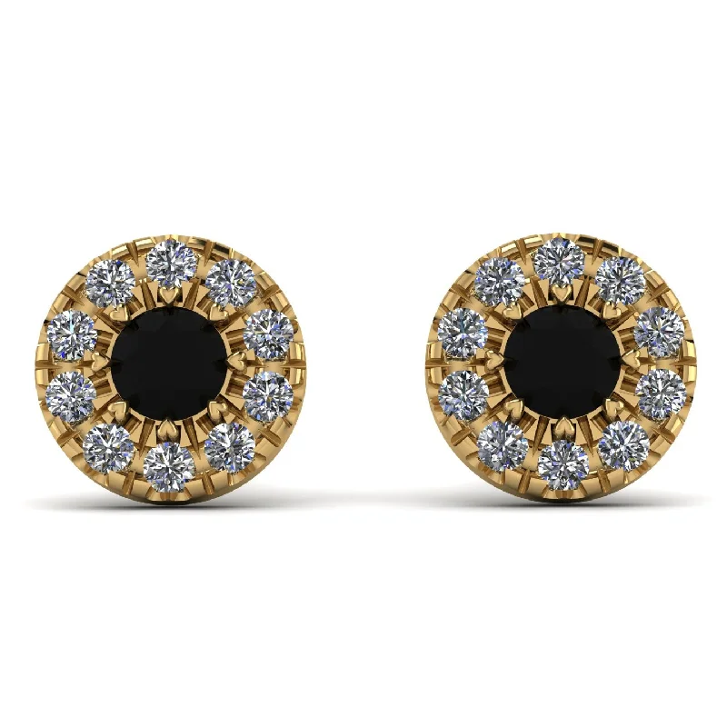 office earrings for women-Halo Black Diamond Earrings - Heaven No. 7