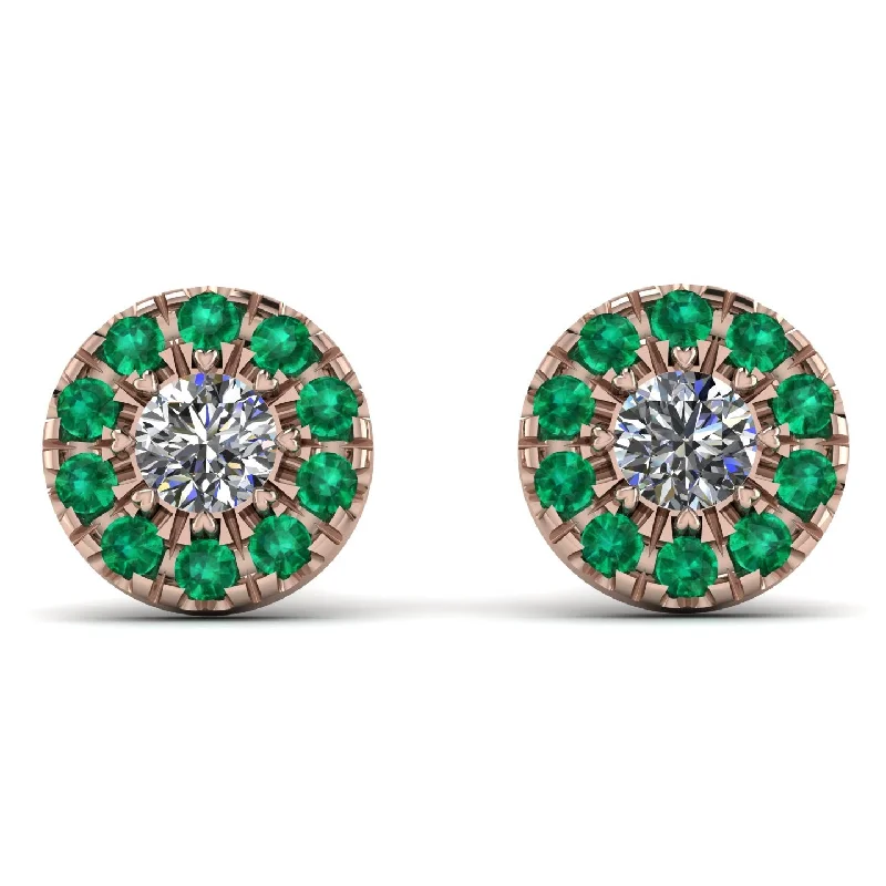 rainbow earrings for women-Halo Diamond Earrings - Heaven No. 17