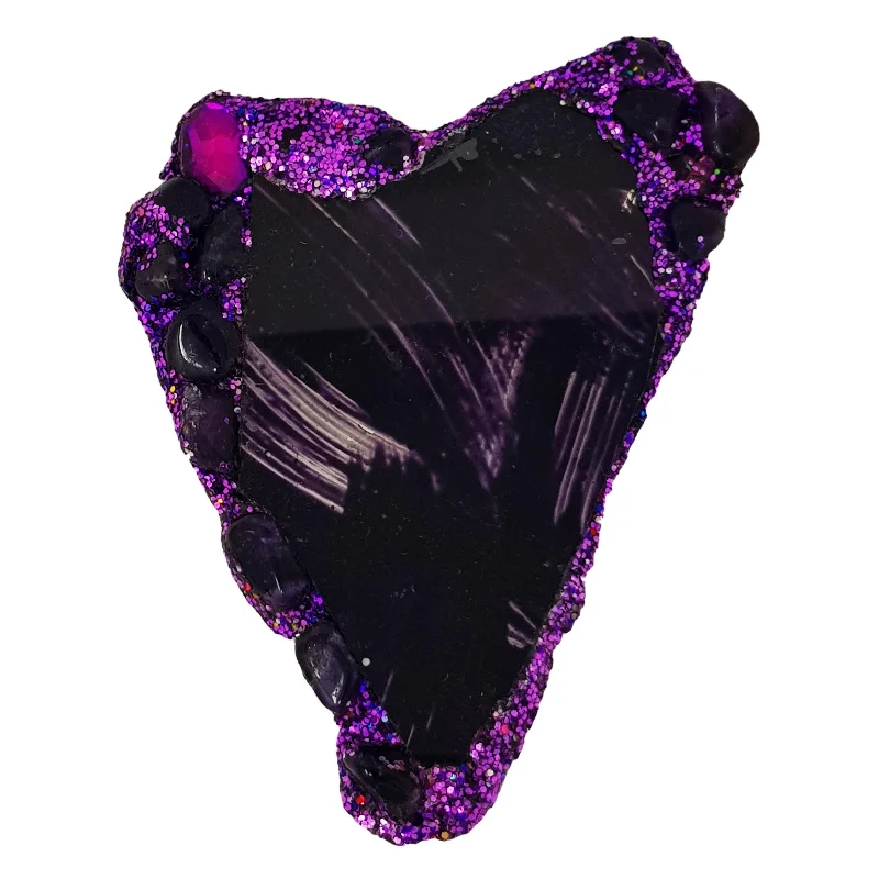 luxury diamond brooches for women-PURPLE HEART BROOCH - EXPRESSION