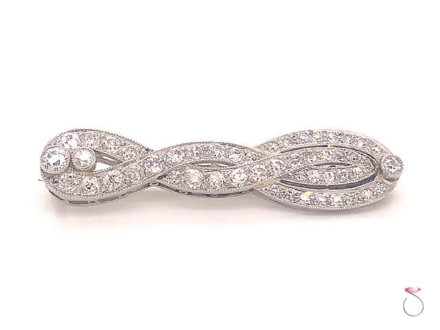 designer enamel brooches for women-Art Deco Diamond Brooch in Platinum