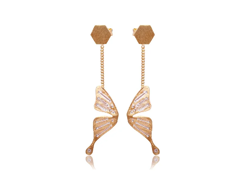 trendy drop earrings for women-Butterfly Wings Earring