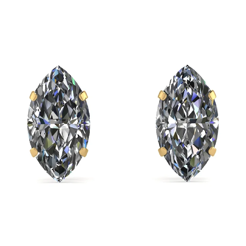 dainty earrings for women-Hidden Halo Marquise Diamond Earrings - Journey No. 16