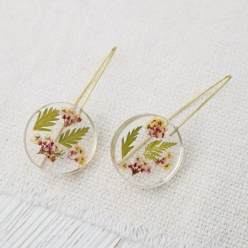 flower stud earrings for women-Botanical Small October Birthday Full Moon Earrings