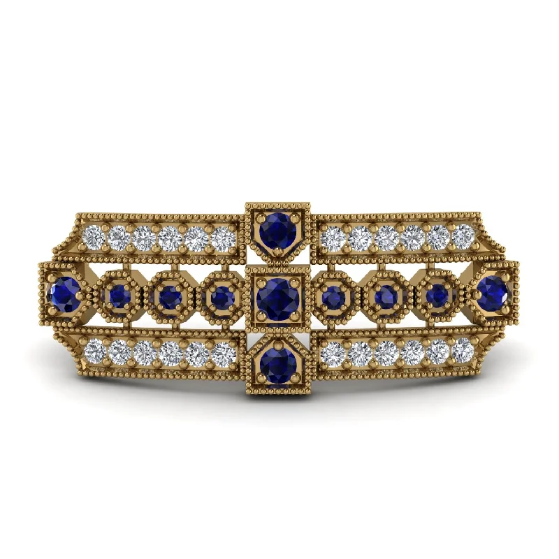 custom brooches for women-Sapphire Antique Elegance Brooch - Alondra No. 13