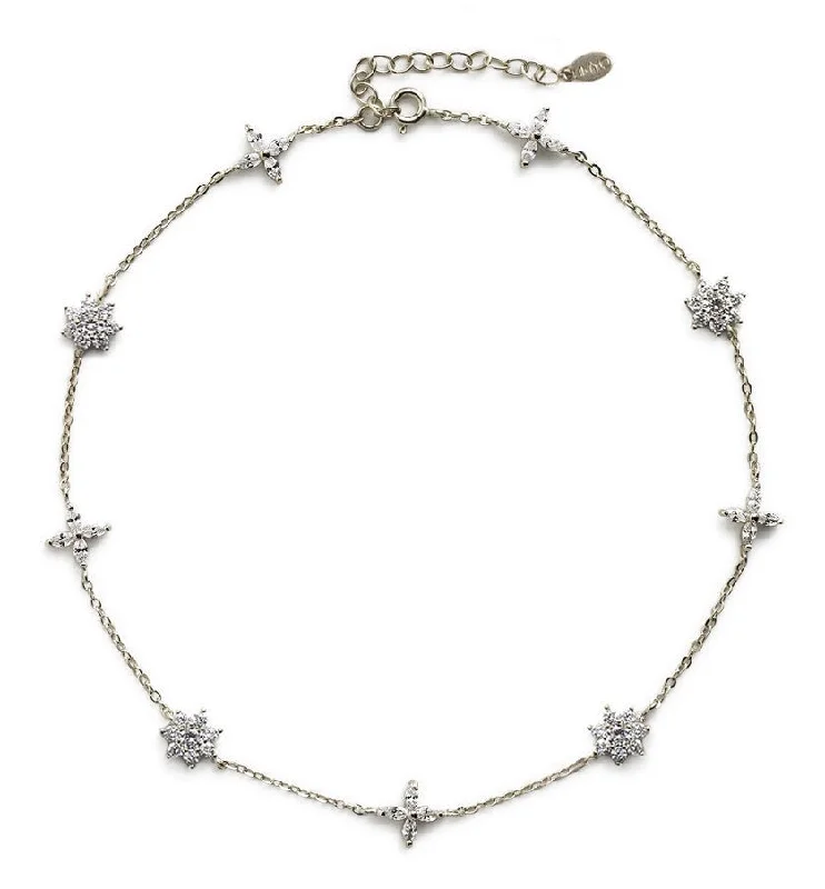 zodiac necklaces for women-Fleur Pavé Crystal Choker