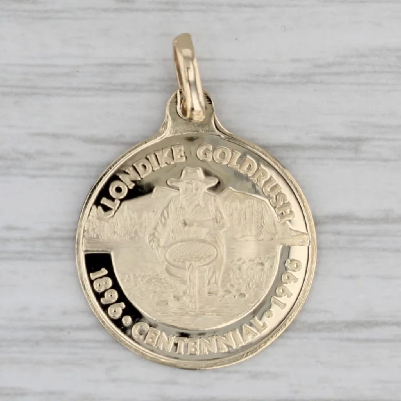 moissanite engagement rings for women-Milor Klondike Goldrush 100 Year Anniversary Coin Pendant 14k Yellow Gold Charm