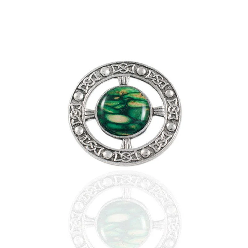 luxury rhinestone brooches for women-Heathergems Celtic Brooch In Pewter