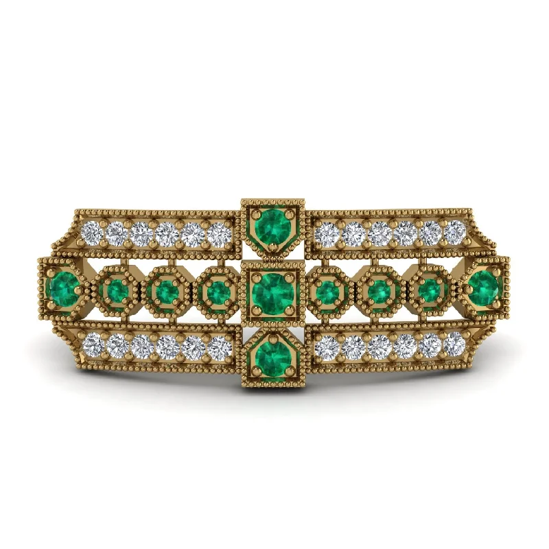 colorful gemstone brooches for women-Emerald Antique Elegance Brooch - Alondra No. 4