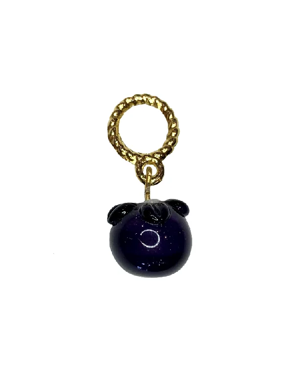 gold bar necklaces for women-Fruit Glass Charm - Blueberry