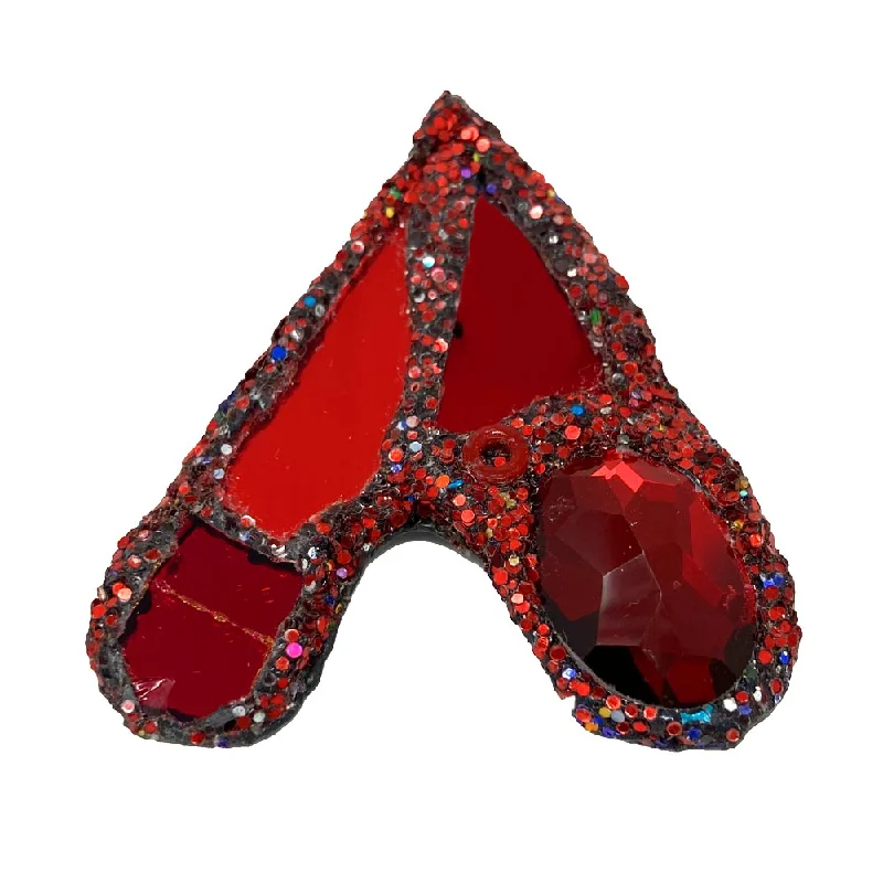 cocktail brooches for women-LETTER A - RED WITH CRYSTAL BROOCH