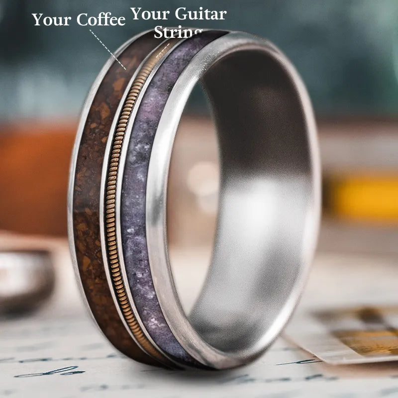 wedding rings for women-Custom Design - 3-Inlay Metal Center Ring 3SDsySwqXcdaQFaRNYQRzwq0