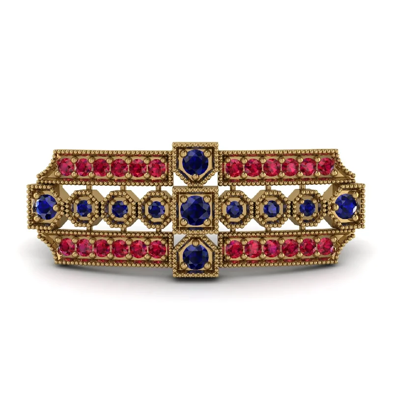 charming brooches for women-Sapphire Antique Elegance Brooch - Alondra No. 58