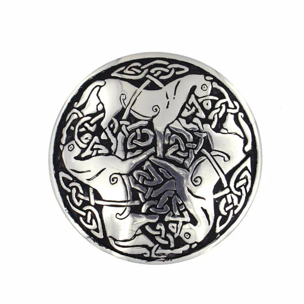 charming brooches for women-Pictish Horse Brooch In Pewter