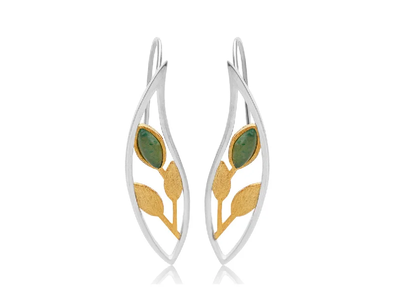 bridal stud earrings for women-Spring in the Air Leaves Drop Earring