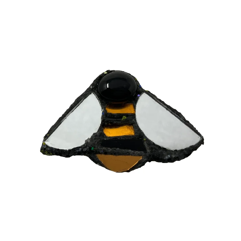 handmade gemstone brooches for women-CLASSIC "B" BEE BROOCH, 2022