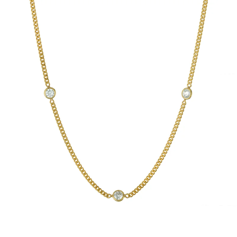 long necklaces for women-Mini Cuban Link CZ Chain