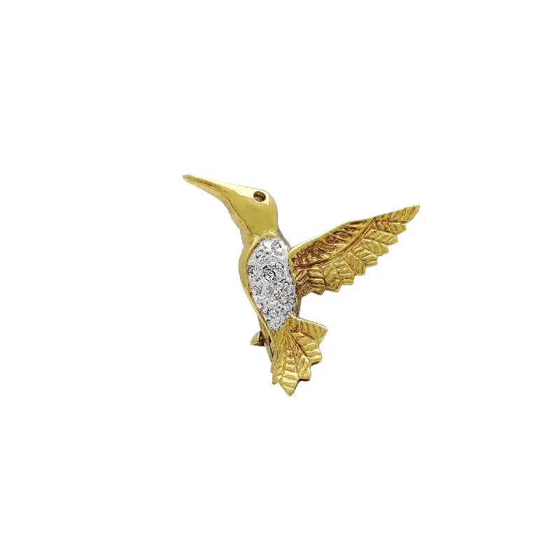 designer brooches for women-Diamond Red Tailed Comet (Sappho Sparganurus) Brooch Pin (14K)