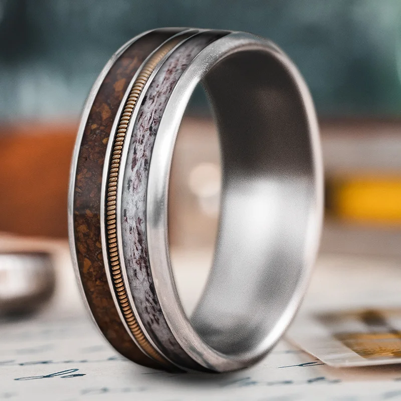 rose gold wedding bands for women-Custom Design - 3-Inlay Metal Center 0s2wx6_ijzx-7qS-LnXD7Iby