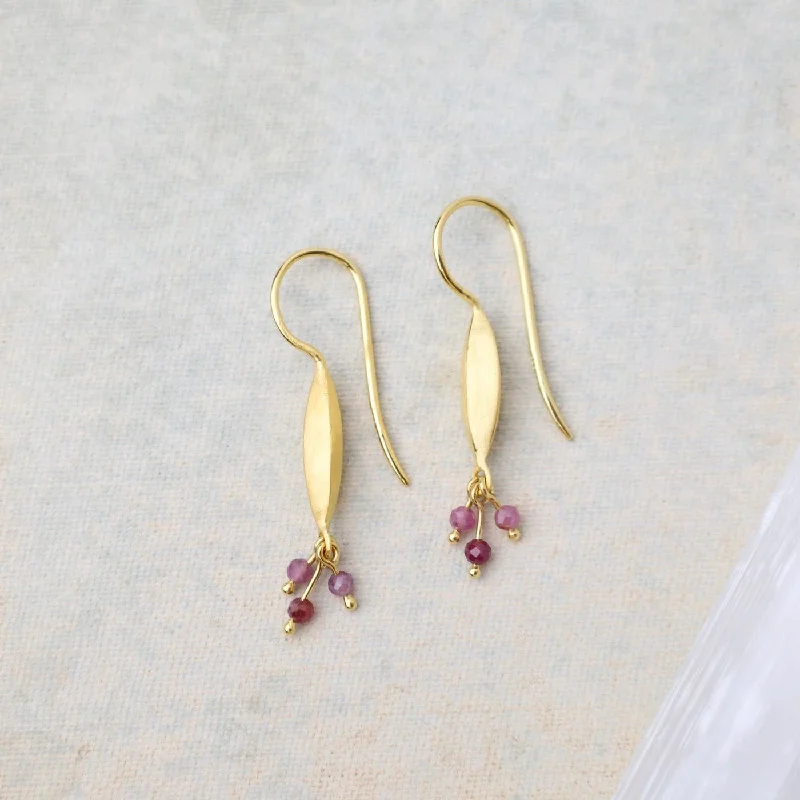 fashion earrings for women-Bliss Shaded Ruby Earrings