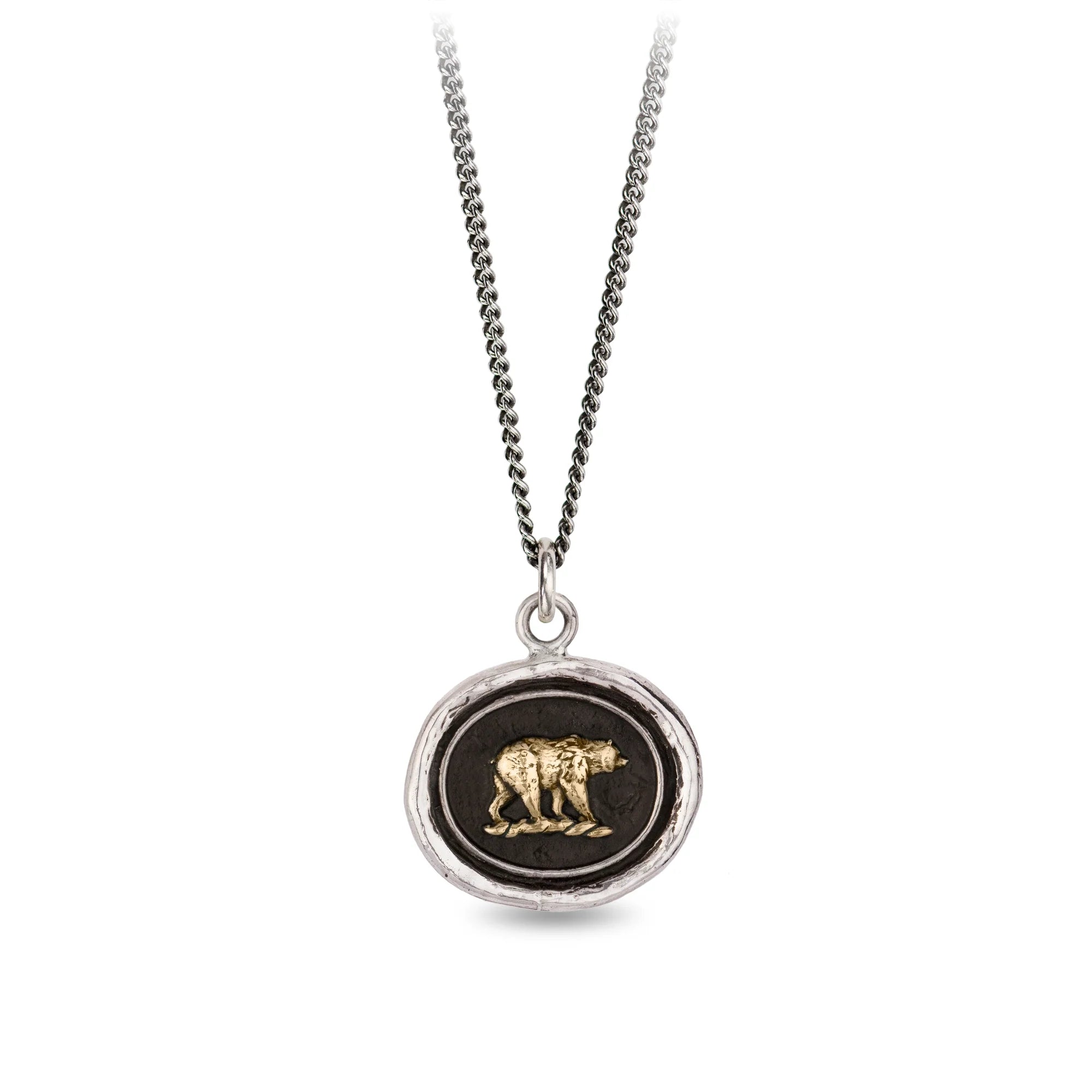 trendy necklaces for women-Mother Bear 14K Gold On Silver