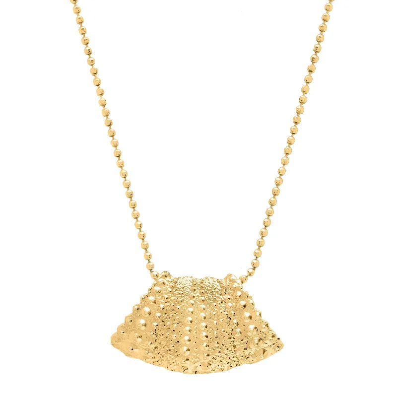 chunky necklaces for women-Sea Urchin Fan Pendent