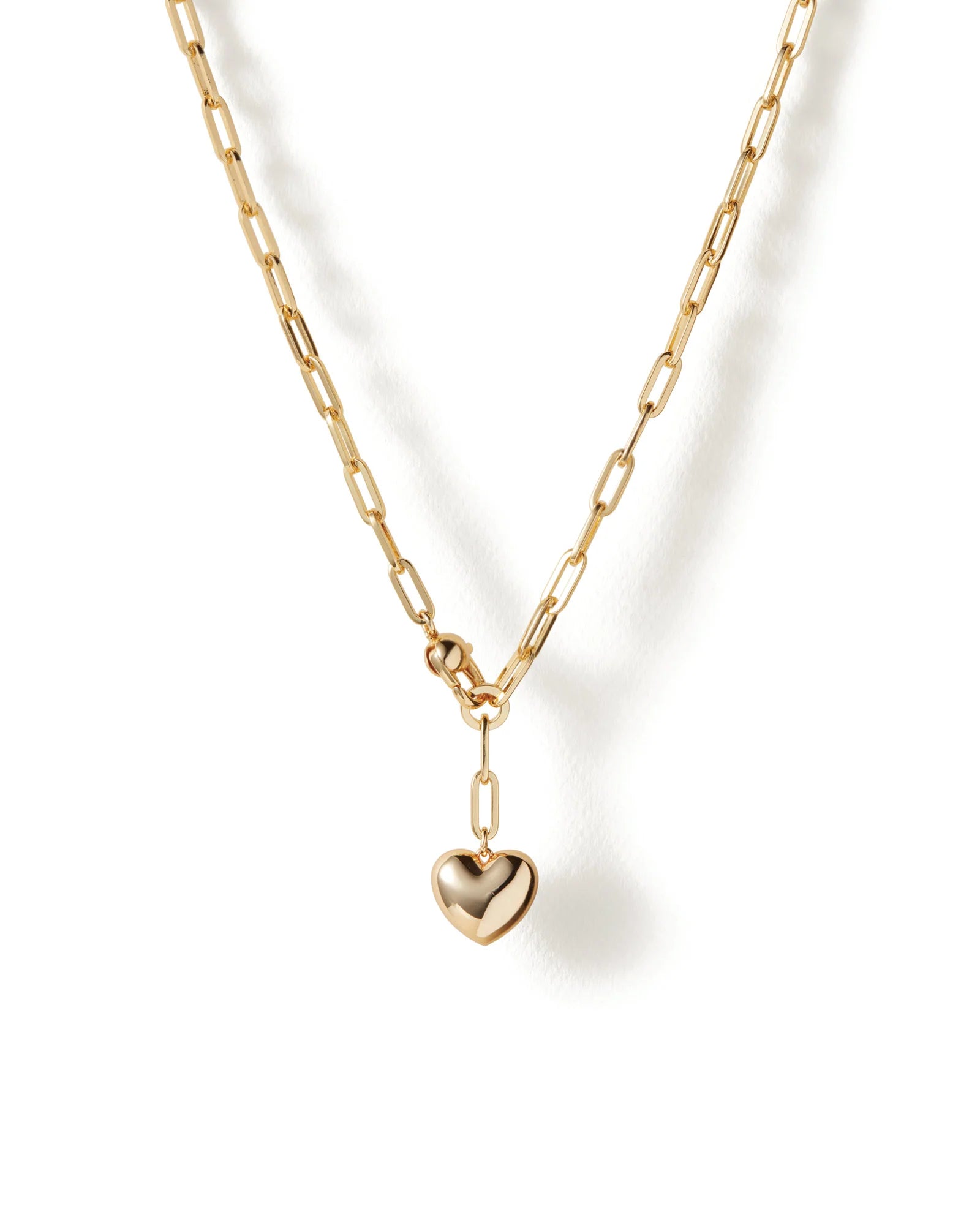 infinity symbol necklaces for women-Puffy Heart Chain - Gold