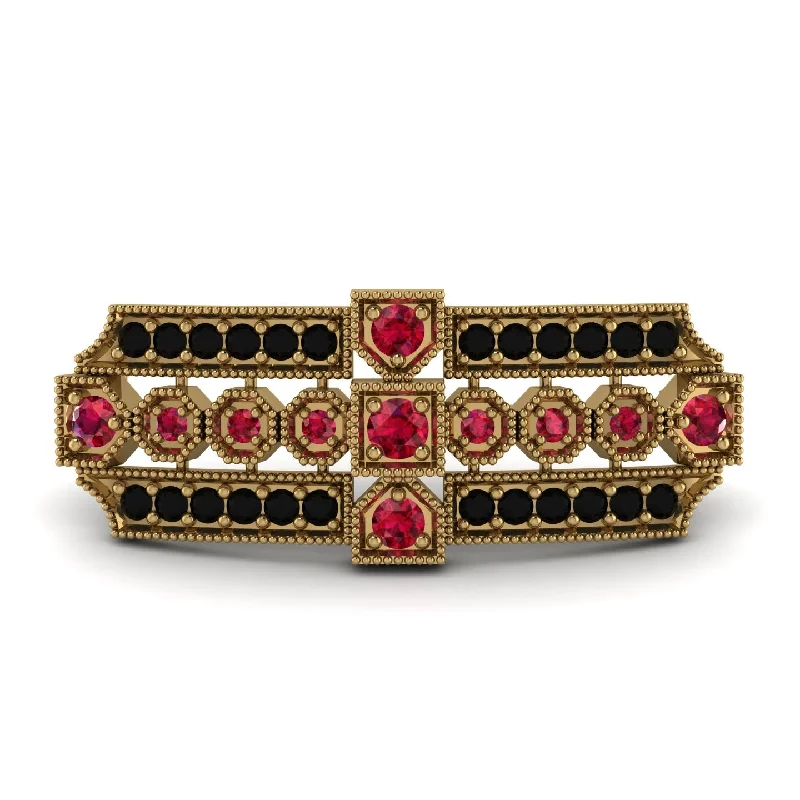 fashionable pin brooches for women-Ruby Antique Elegance Brooch - Alondra No. 40