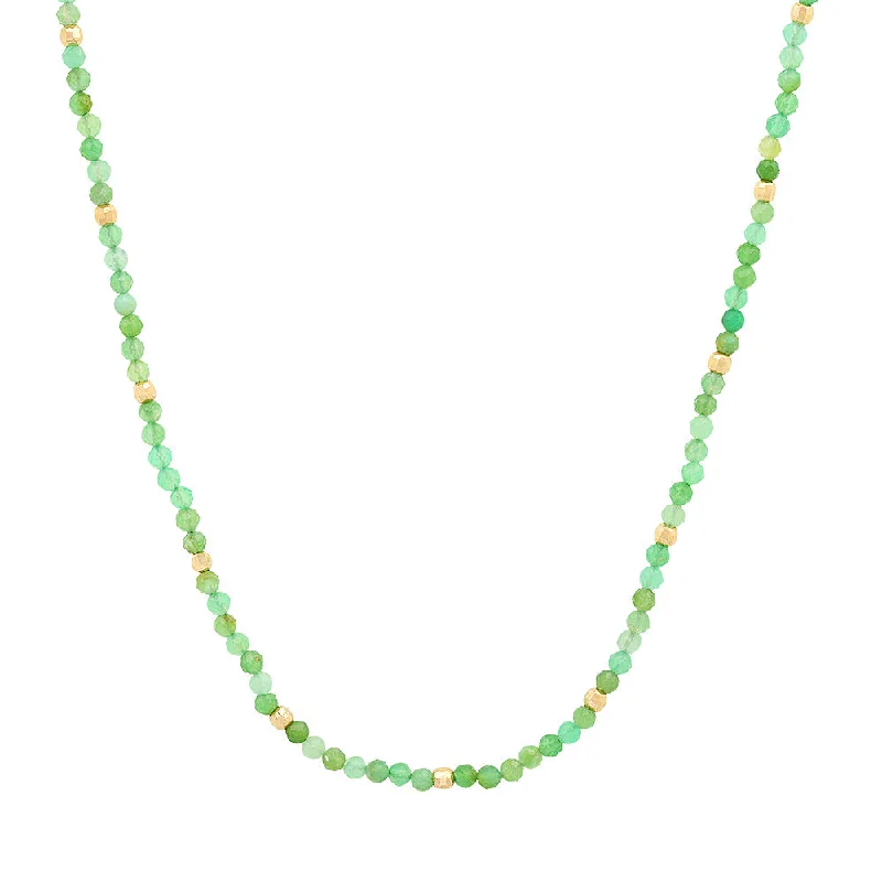 engraved necklaces for women-Island Gem Strand - Chrysoprase