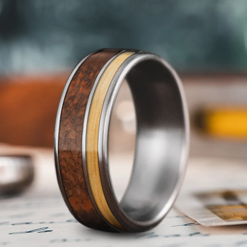 rose gold wedding bands for women-Custom Design - 2-Inlay Offset z5CLYTkG6fvCzj7qJjXtW268