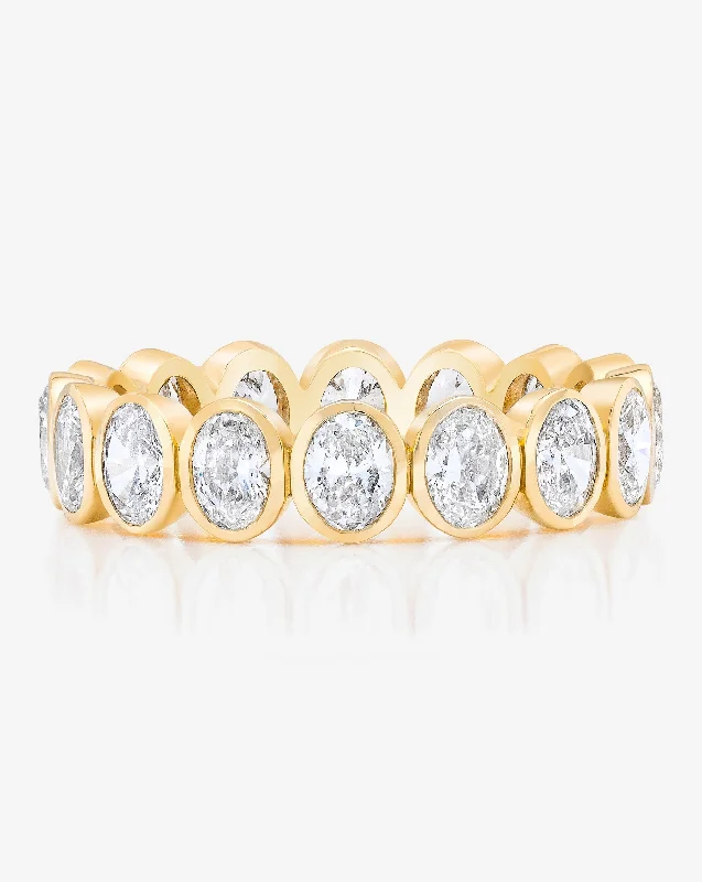 bridal engagement rings for women-Oval Bezel Eternity Band