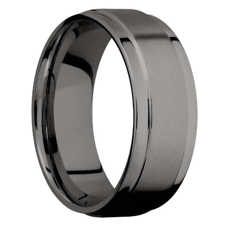 contemporary engagement rings for women-Tantalum Noir with Anglesatin , Polish Finish