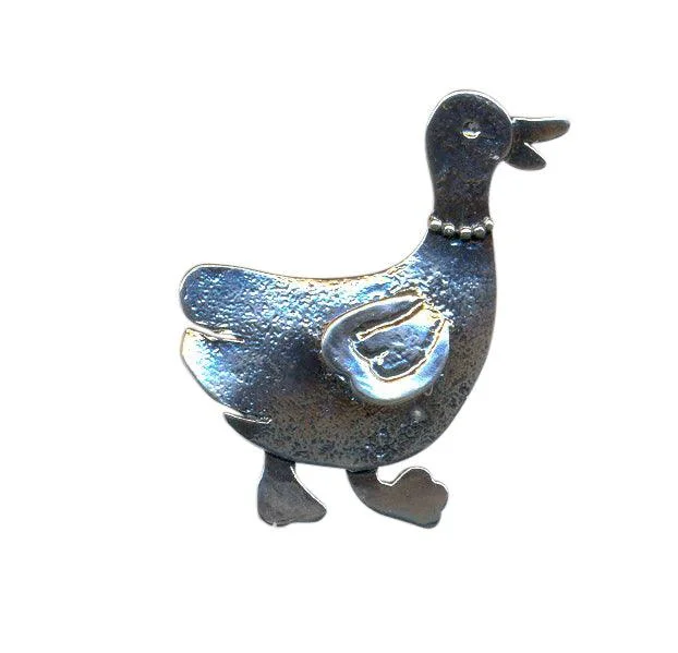 charming brooches for women-Sterling Silver Duck Brooch