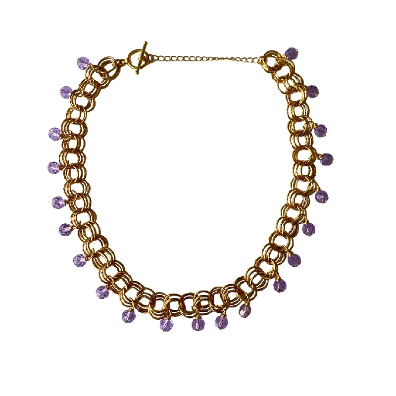 cubic zirconia necklaces for women-The Christina Choker in Violet