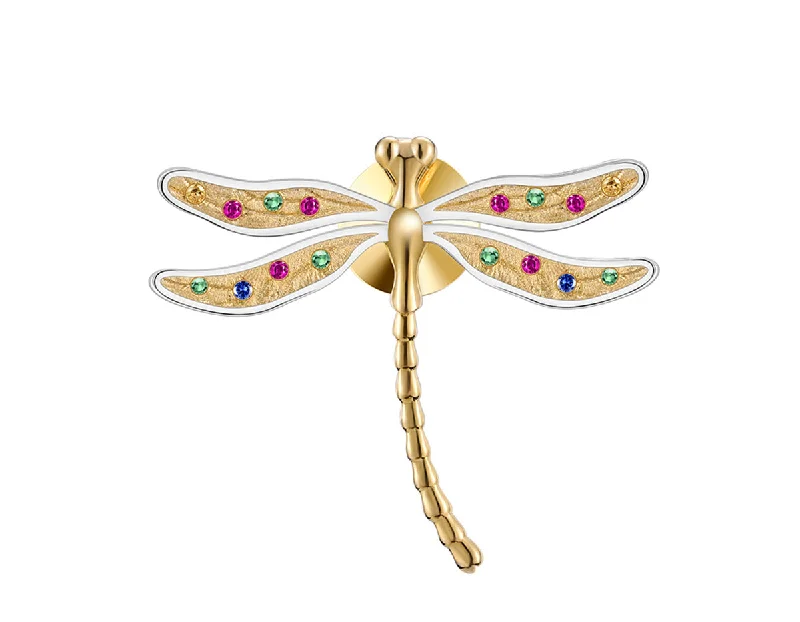 animal brooches for women-Rainbow Dragonfly Brooch