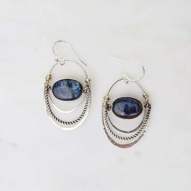 bridal stud earrings for women-Kyanite Hoop Earrings